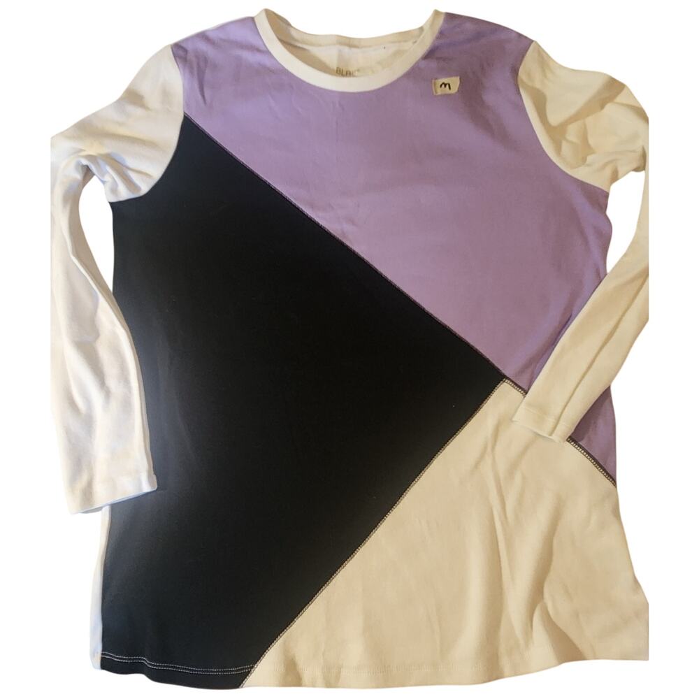 Vintage Blair Geometrical Top Womens size Medium Black Essential knit